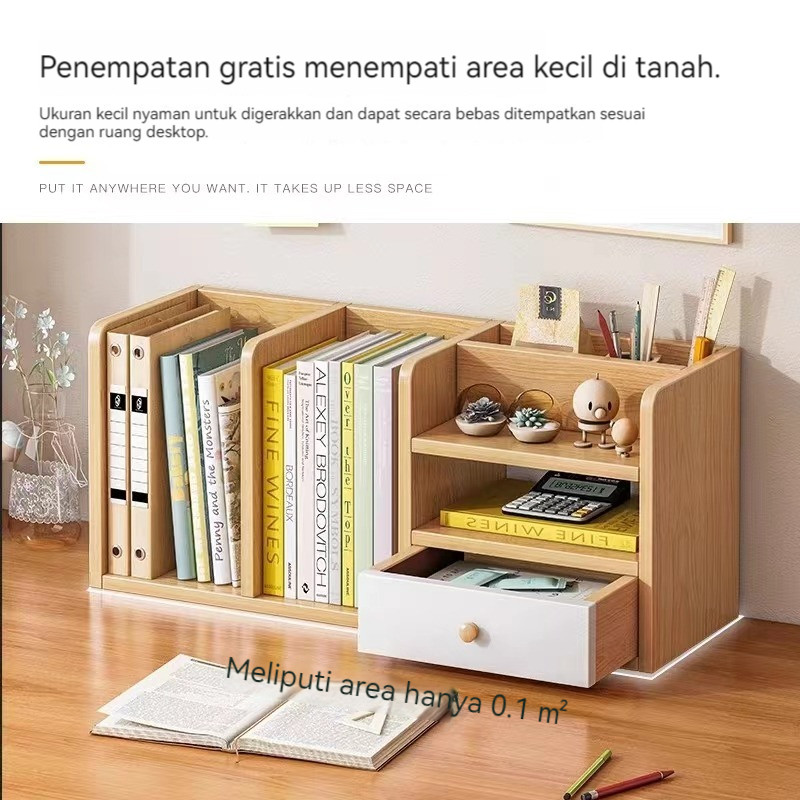 Jual JUTASTORE RAK BUKU MEJA RAK BUKU KAYU LEMARI PORTABLE SUSUN ...