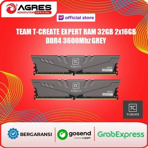 Jual TEAM T-CREATE EXPERT RAM 32GB (2x16GB) DDR4 3600Mhz GREY - RAM PC ...