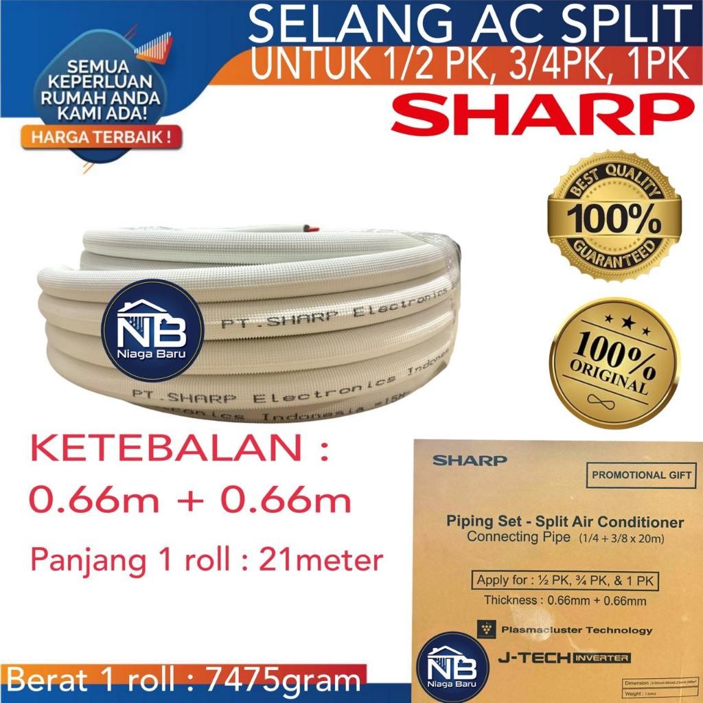 Jual PIPA AC Sharp 1/2-1 PK UK PIPA 1/4-3/8 TEBAL 0.6MM HARGA PER METER ...