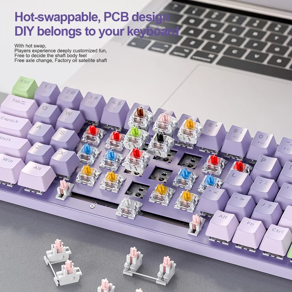 Jual K65 Wired Mechancial Gaming Keyboard Hot Swappable RGB Backlit ...