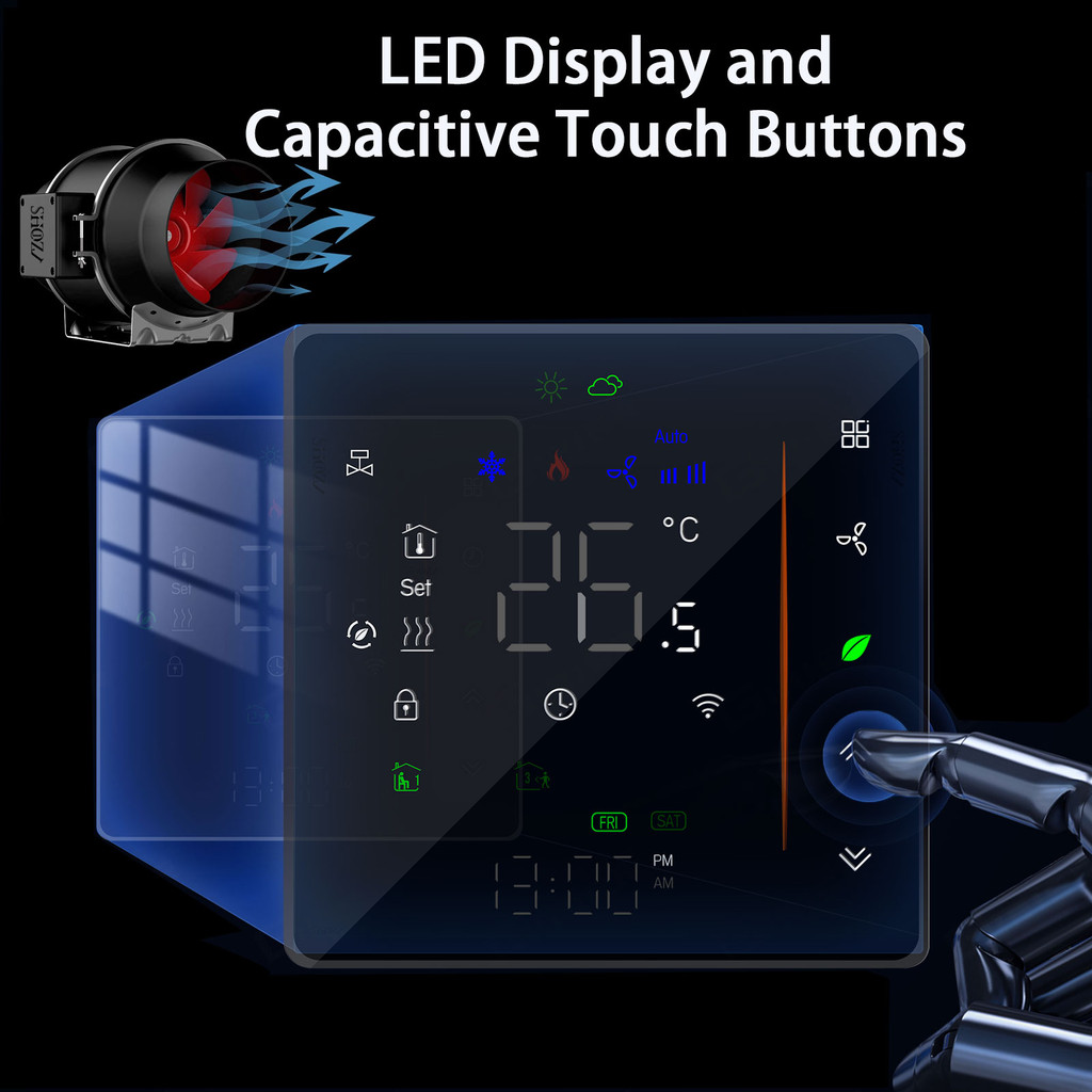 Jual Tuya ZigBee Digital Display Smart Temperature Controller Hvac ...