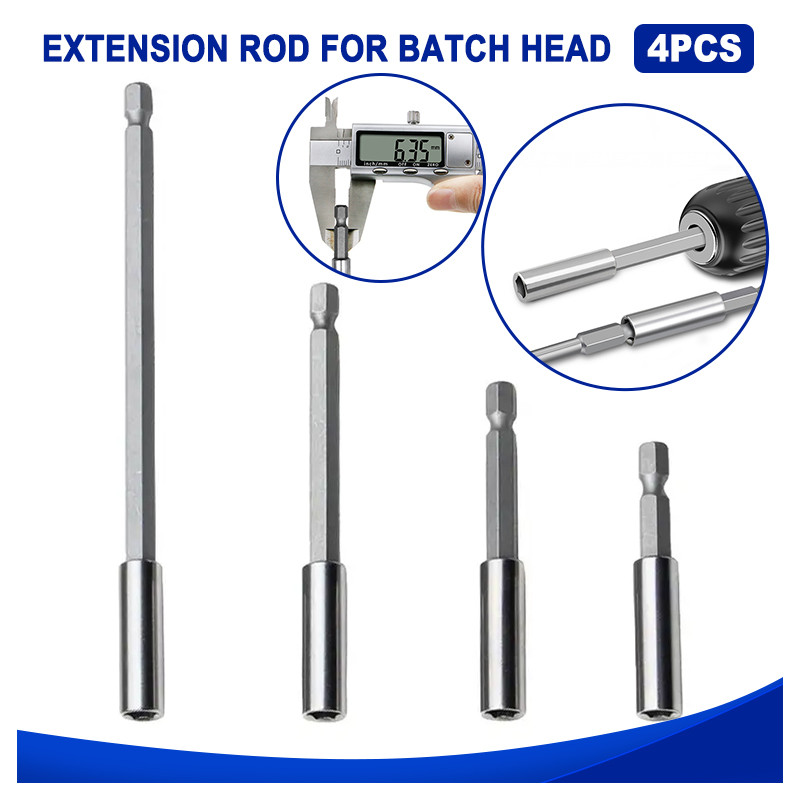 Jual NEW 60/75/100/150mm Hexagonal Shank Extension Connecting Rod 1/4 ...