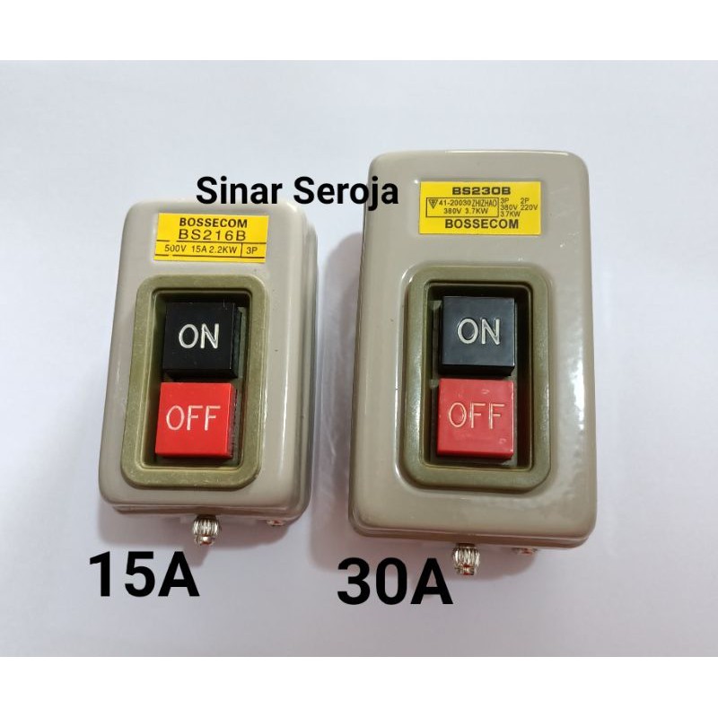 Jual PUSH BUTTON ON OFF 15A / 30A 3 Phase BS-216B / BS-230B | Shopee ...