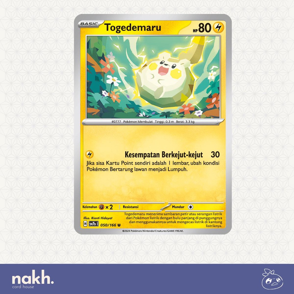 Jual Kartu Pokemon TCG Indonesia bimbingan rasi sv7s 050/166 Togedemaru ...