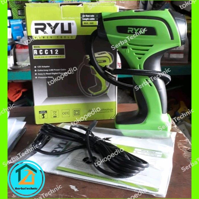 Jual Terbagus Ryu Rcc12 Pompa Angin Ban Mobil Dc Mini Air Compressor ...