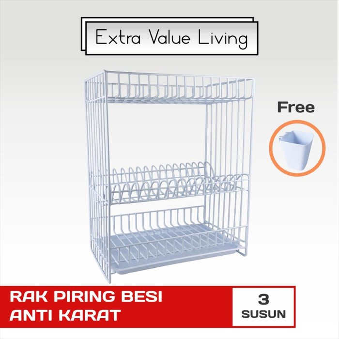 Jual MODELLINE Rak Piring Besi 3 Susun Minimalis + Tatakan EVL-PT-B30 ...