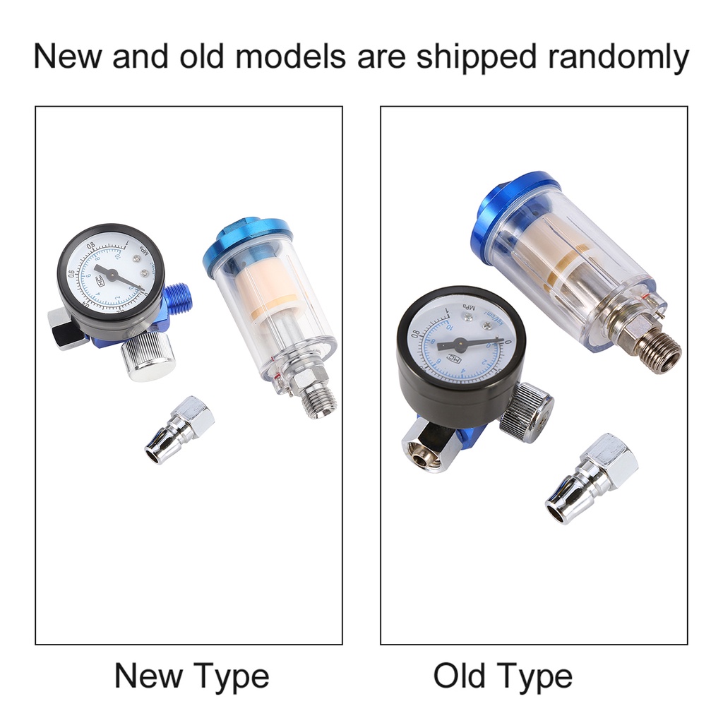 1/4-Inch Pneumatic Spray Gun Air Pressure Regulator & In-Line Oil Water Trap Filter Separator Kit