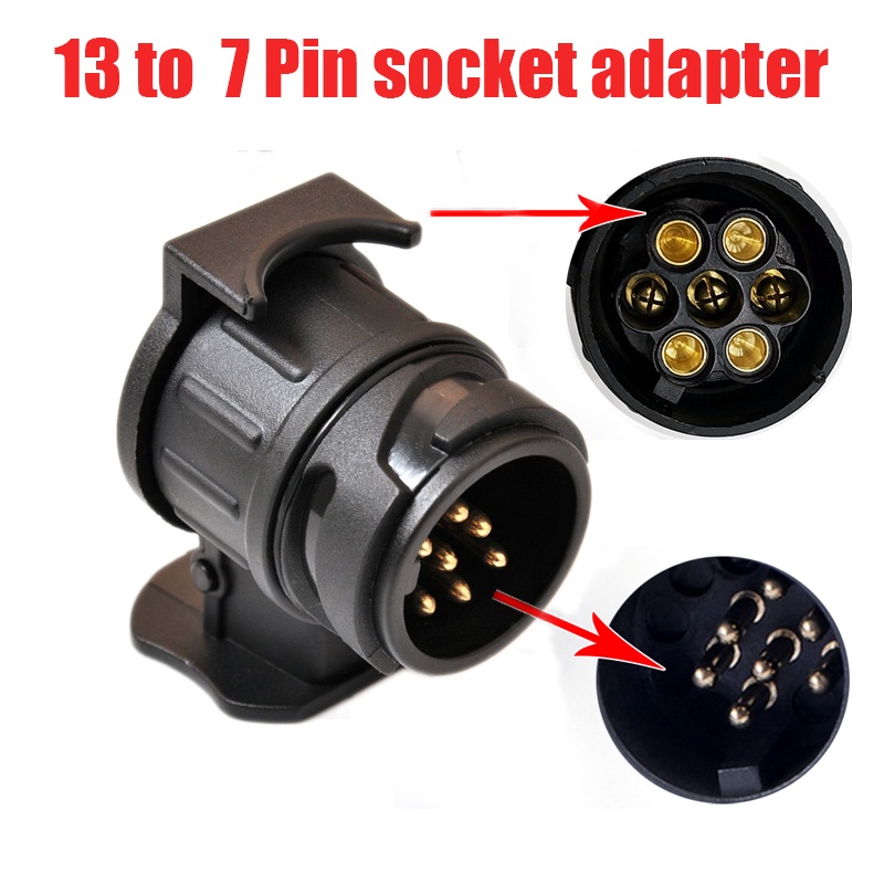 Jual Durable 13 To 7 Pin Plug Adapter Trailer Connector 12V Towbar ...