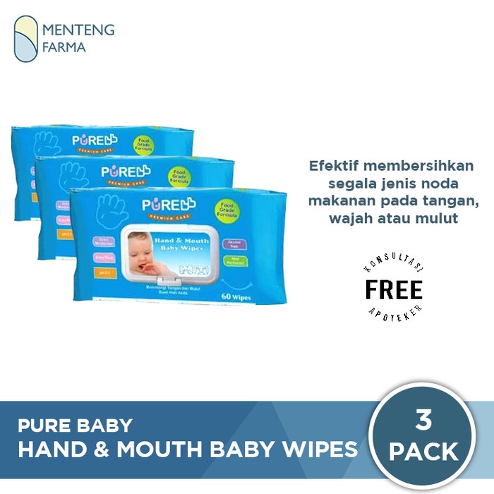 Jual Pure Baby Combo Hand and Mouth Baby Wipes Aloe Vera Tisu Basah Bi ...