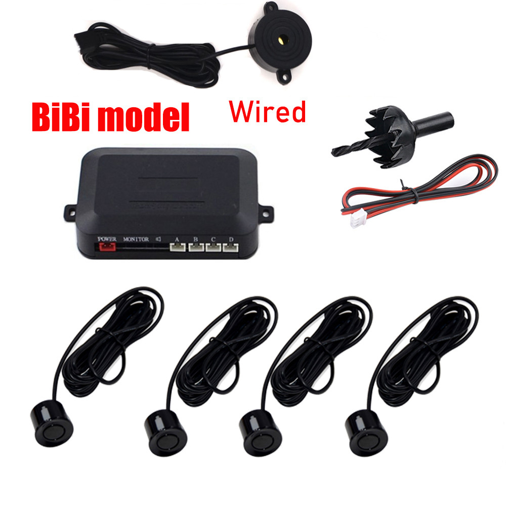 Jual 4 Car Parking Sensor Kit Buzzer 22mm Reverse Backup Radar Sound ...