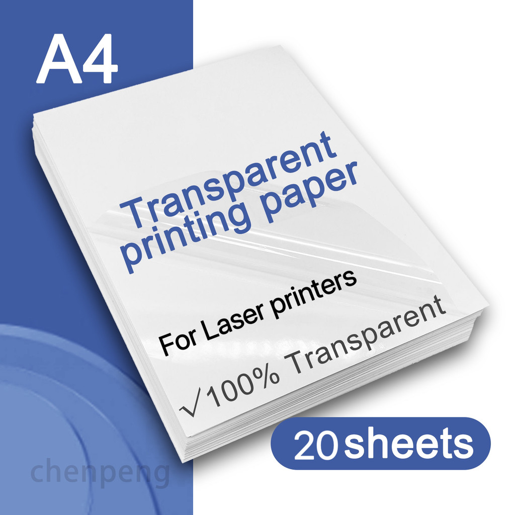 Jual Premium Printable Transparent Vinyl Sticker Paper 20 Sheets Matte ...
