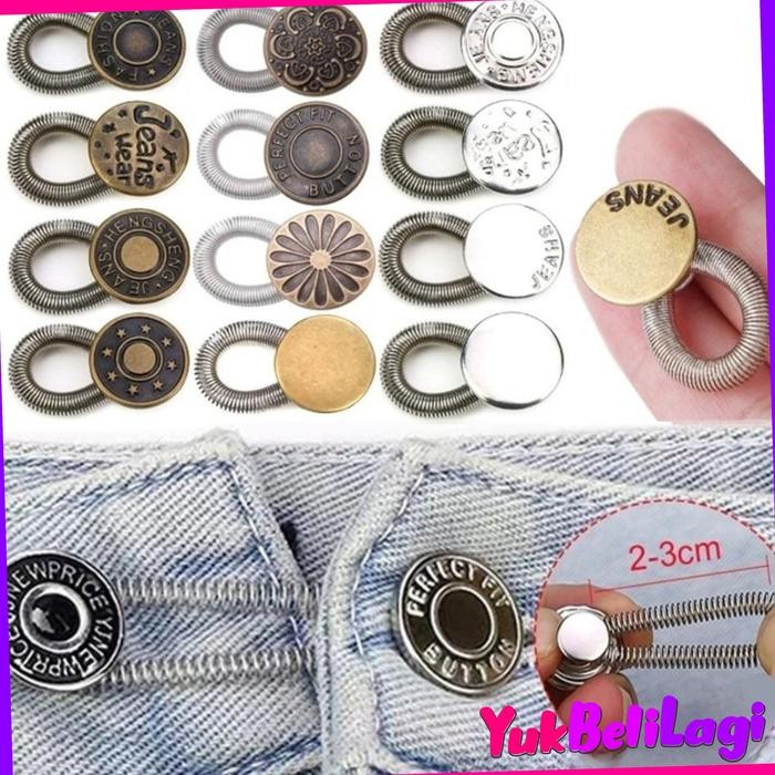Jual PREMIUM YBL-COD Kancing Celana Jeans Metalic Button Extender ...