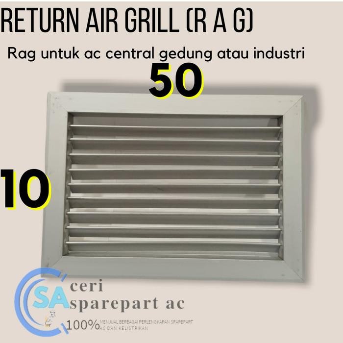 Jual RAG RETURN AIR GRILLE UKURAN 10 X 50 GRILL AC POLOS UKURAN DALAM ...