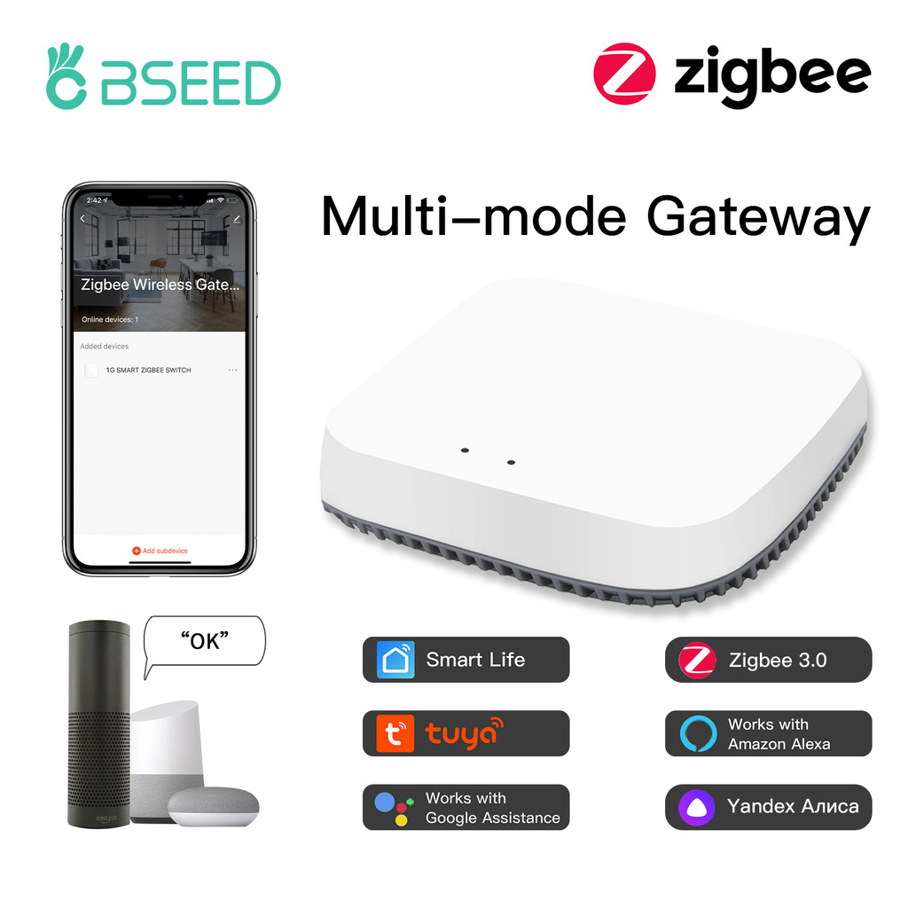 Tuya Multimode Hub - Smart Home Gateway - Zigbee 3.0 - Bluetooth - USB-Voeding - (XiDomoticZ