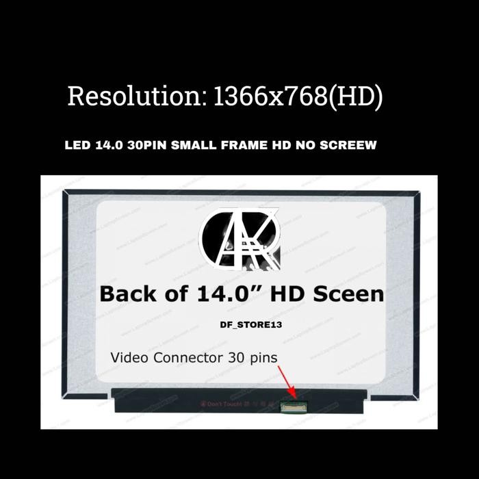 Dalle écran LCD LED Pour PC Portable HP 14s-dq0049nf - 14 Pouces, Résolution 1366x768, Connecteur 30pin - Neuf, Garantie 1 An