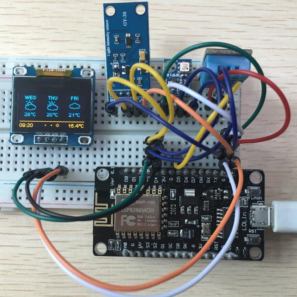 Jual ESP8266 Weather Station OLED Display Weather Station Kit DIY ...