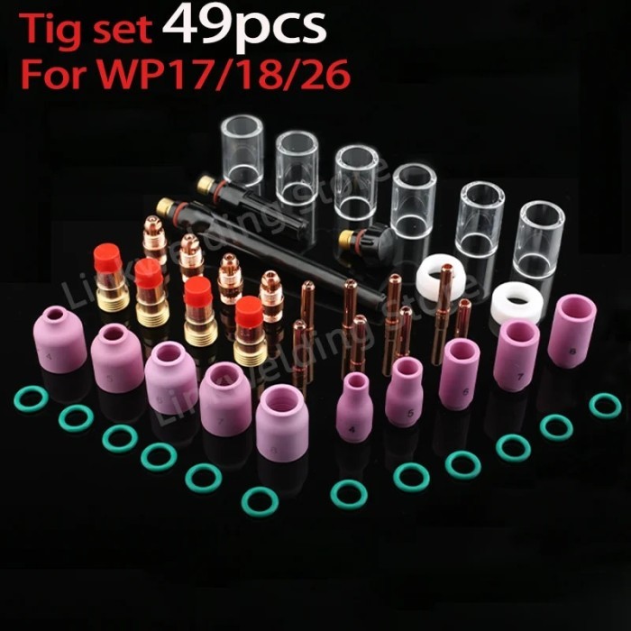 Jual Tig welding kit gas lens Stubby Collets Body Pyrex Glass Cup for ...