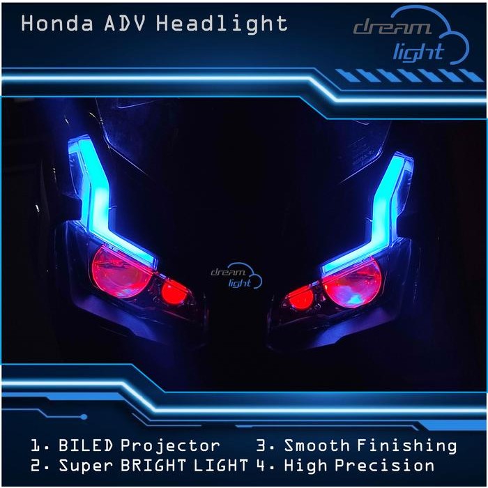 Jual PREMIUM Honda ADV 150 Custom Headlamp Headlight Projector Biled ...
