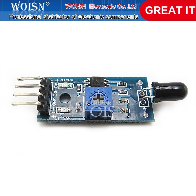 Jual IMPORT 1PCS LM393 4 PIN IR FLAME DETECTION SENSOR MODULE FIRE ...