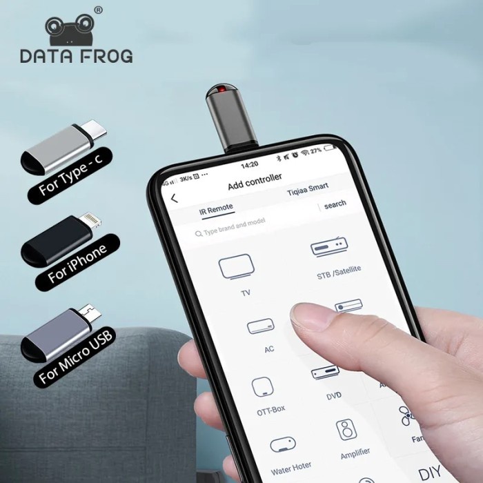 Jual DATA FROG Type-C Mini IR Remote Controller Adapter for Android ...