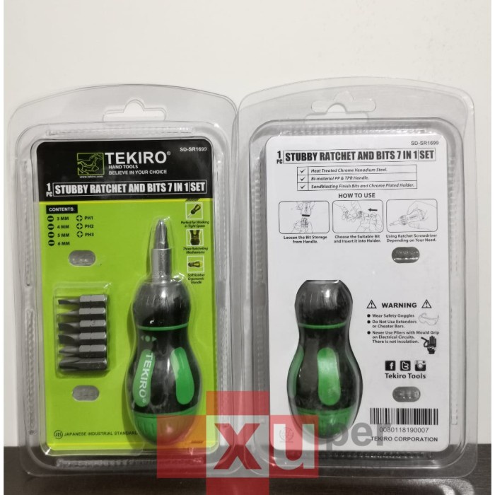 Jual Tekiro Obeng Ratchet Set 7 In 1 Stubby Sd-Sr1699 | Shopee Indonesia