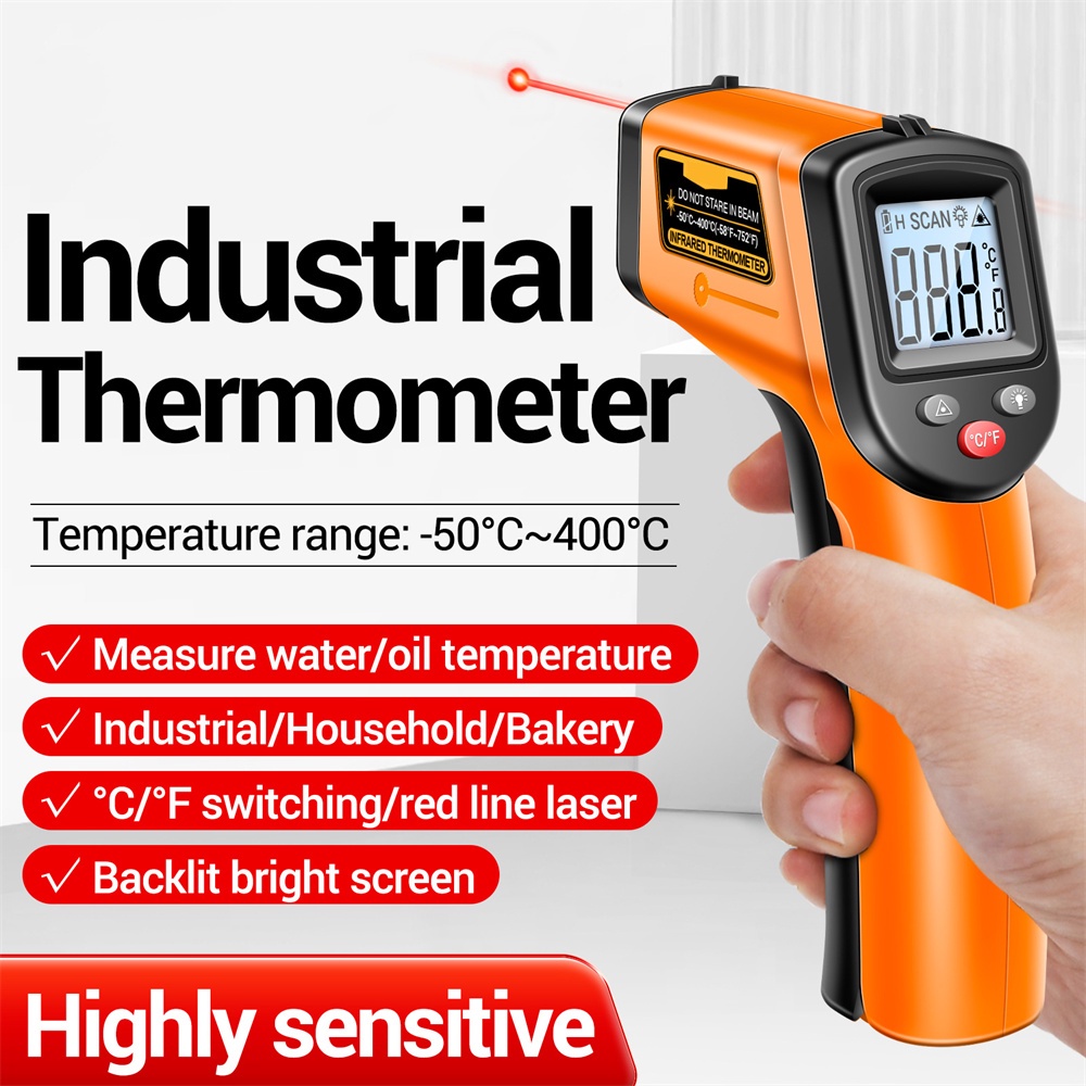 Jual ANENG TH201 Infrared Handheld Temperature Gun -50~400℃ IR laser ...