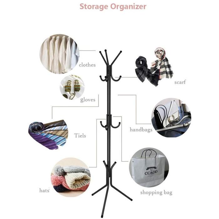 Jual Diskon Tiang Stand Hanger Gantungan Holder Coat Rak Baju Topi Tas ...