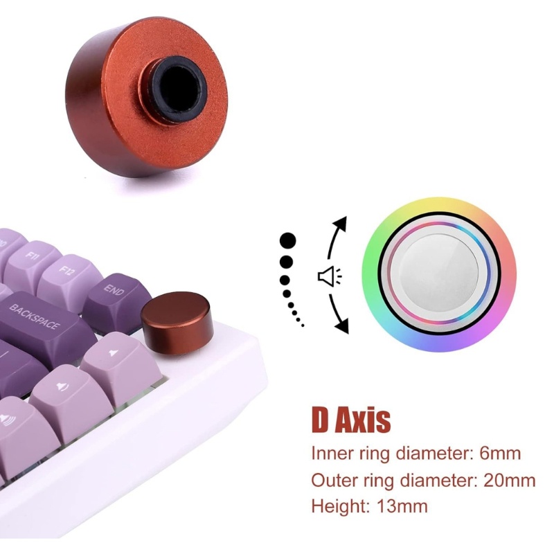 Jual 7Colors Round Metal Knob for F75 IK75 Mechanical Keyboard ...