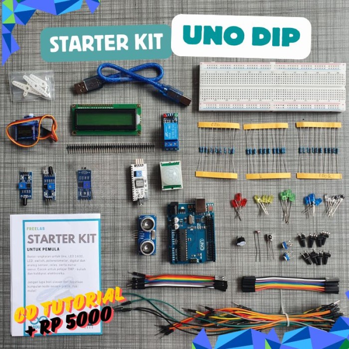 Jual Kit Belajar ARDUIN UNO R3 Kit Lengkap utk Pemula + Tutorial & Kode ...