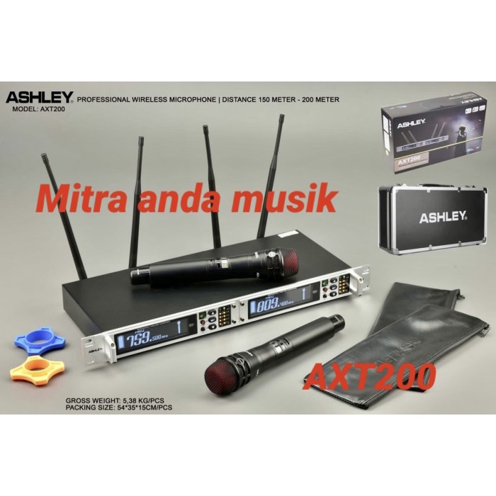 Jual Mic wireless ashley ATX200 mic warna hitam Unit Baru/Segel ...