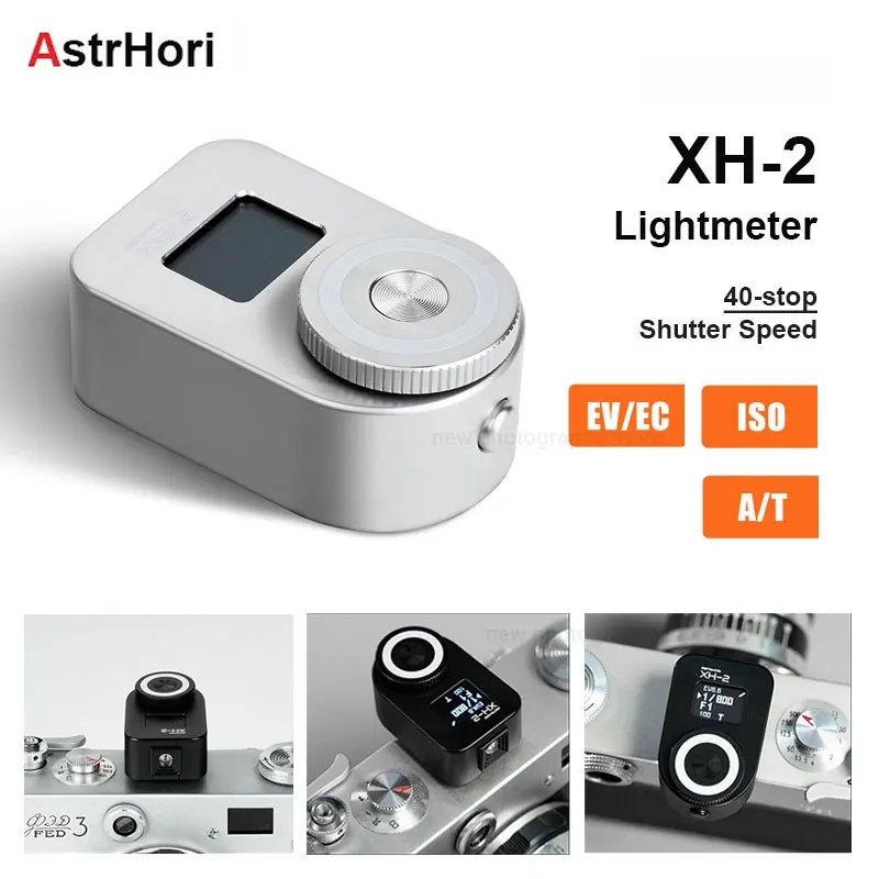 AstrHori XH-2 Camera Exposure Meter, Photographic Exposure Meter, Display Screen, 0.66 Inch OLED Display, Built-in Lithium Battery with 80 mAh (Black
