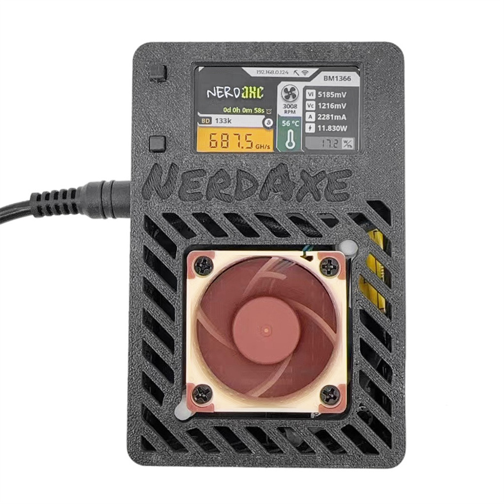 ARCELI NerdMiner NMaxe Solo Bitcoin Miner – Chip BM1366 ASIC, 500 GH/s, 20 J/TH, WiFi, Display LCD, Spina UE