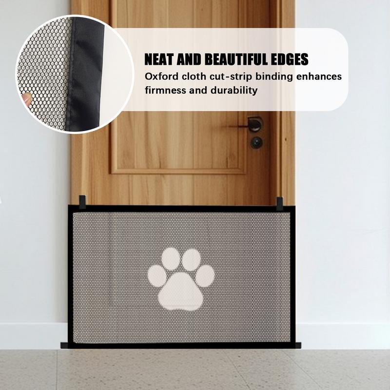 Jual Mesh Dog Gate Retractable Pet Barrier Wide Pet Gate Folding Fence ...