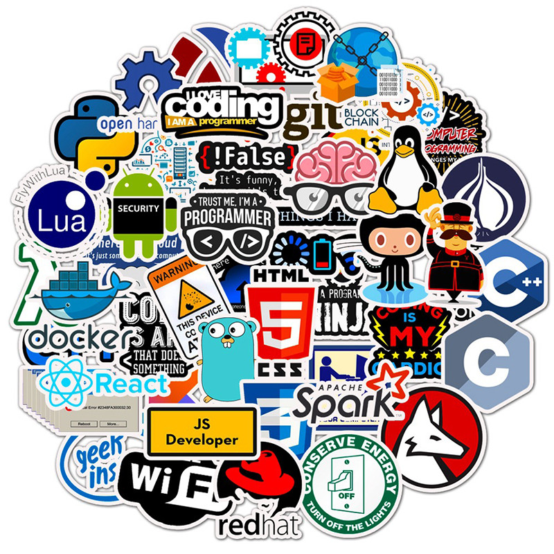 Jual 10/30/50PCS Kawaii programming Sticker Aesthetic PVC Stationery ...