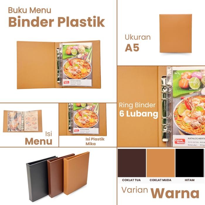 Jual Buku Menu Jakarta - Buku Menu Kulit Ring Binder 6 Lubang Isi