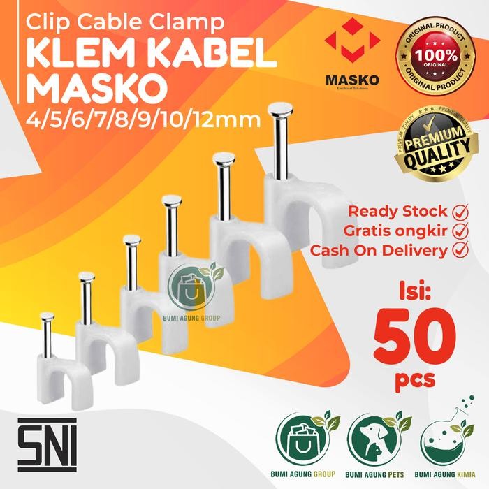 Jual PREMIUM KLEM KABEL CLIB KABEL 4/5/6/7/8/9/10/12 MM klem paku beton ...