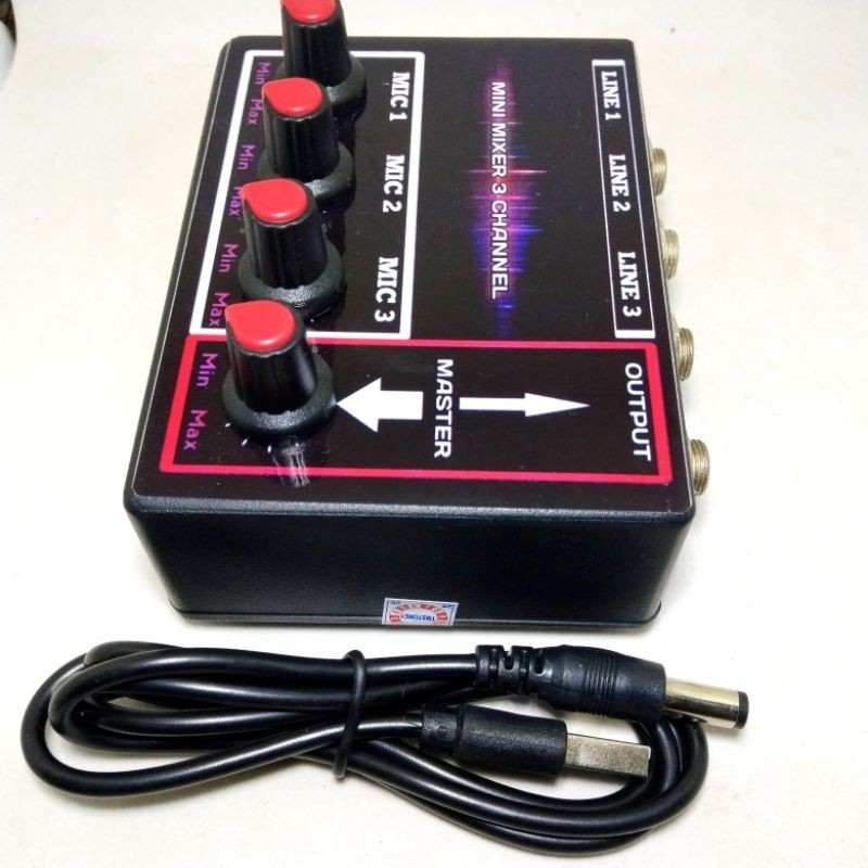 Jual Mixer Mini Parallel Mic V8 3 Channel Plus Master Mic Free Kabel DC ...