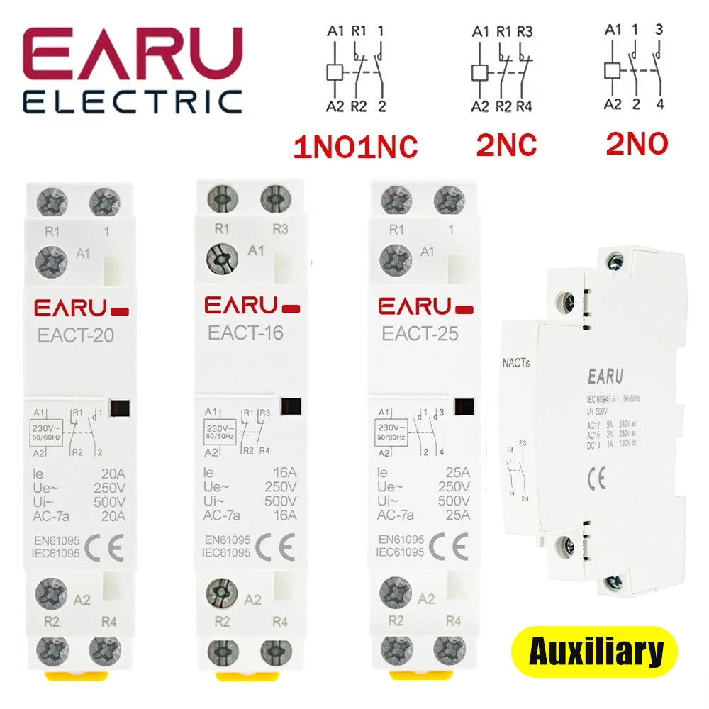 Jual BEST SELLER Household Modular AC Contactor Din Rail Mounted DC12V ...