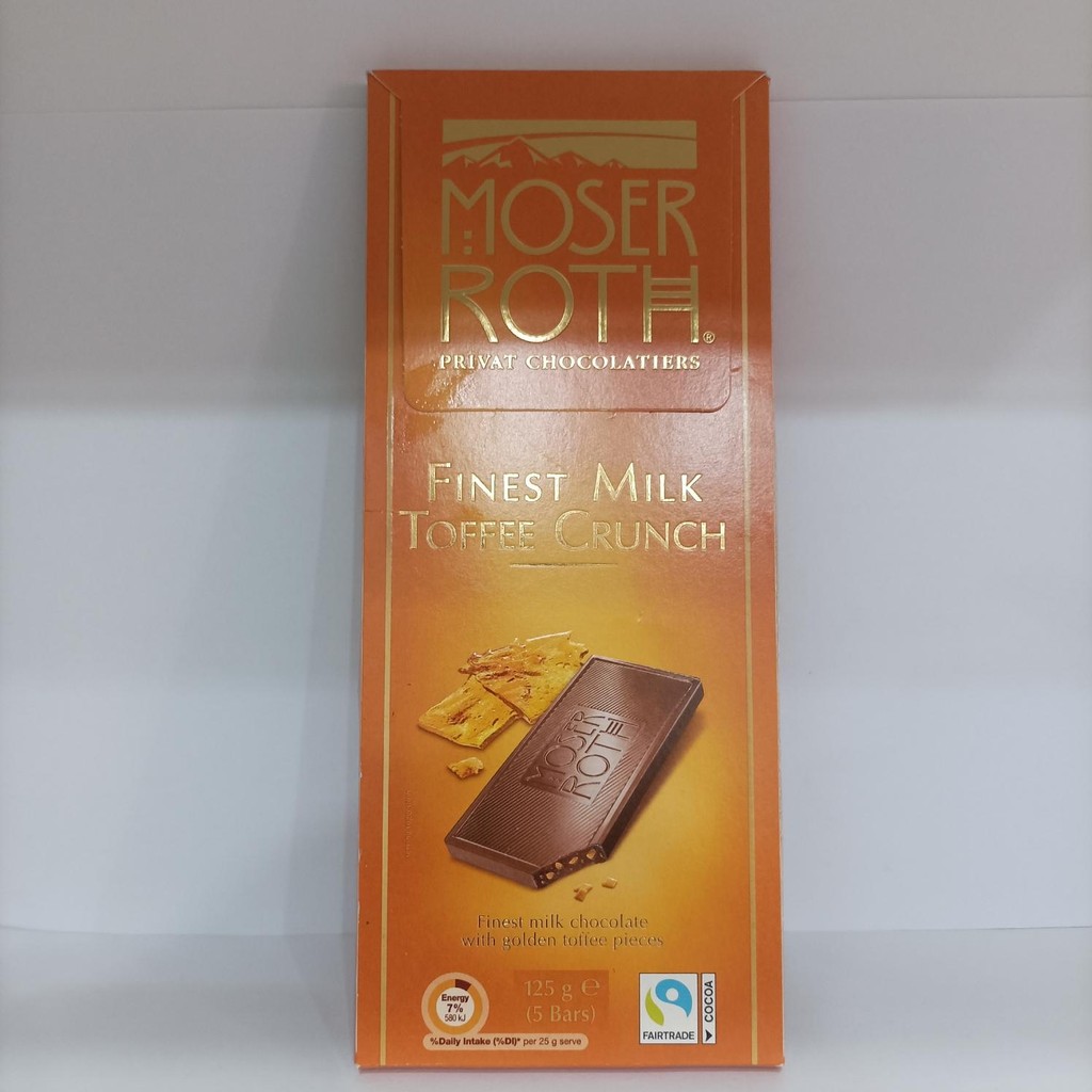 Jual Moser Roth Finest Milk Toffee Crunch 125 gram Cokelat | Shopee ...