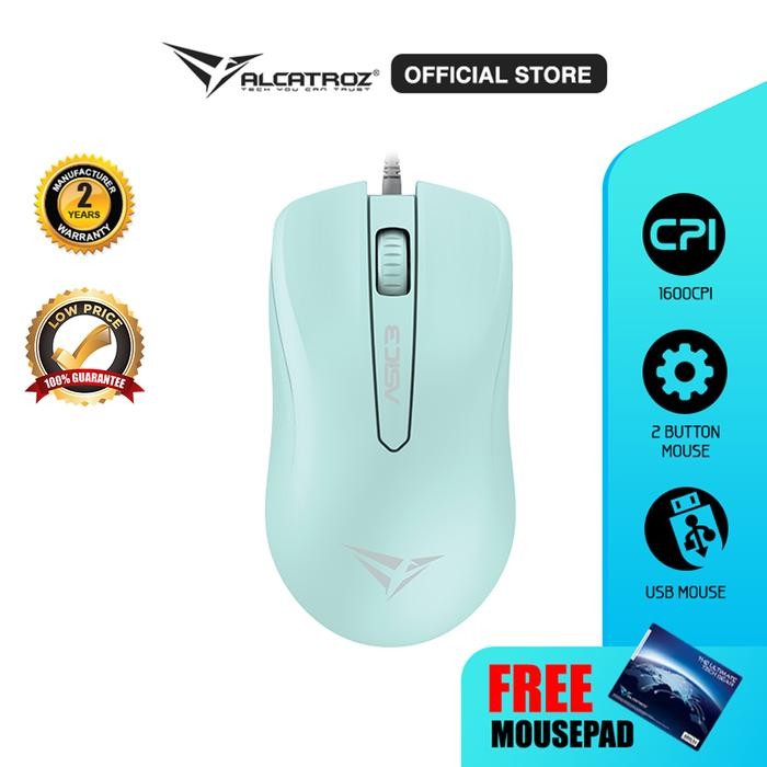 Jual Laptrix- Mouse Kabel Alcatroz Asic 3 Wired Usb Mouse 1600 Cpi ...