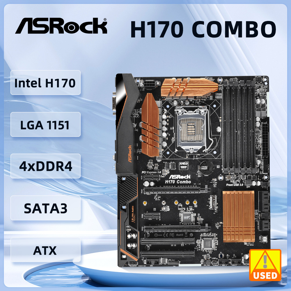 Jual ASRock H170 combo Motherboard LGA 1151 Intel H170 support i5-7400 ...