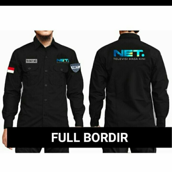 Jual KEMEJA NET TV KEMEJA SERAGAM NET TV FULL BORDIR | Shopee Indonesia