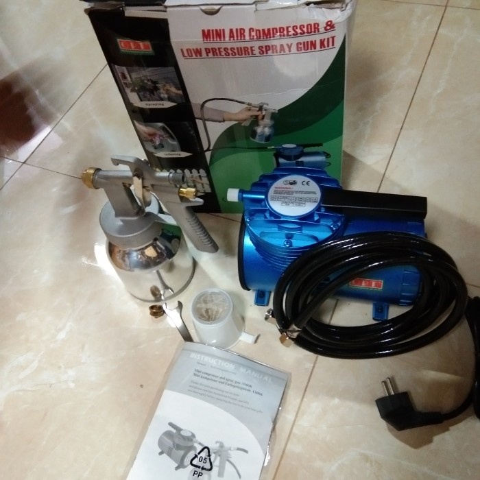Jual Gercep Compressor Set Spray Gun Kit Alat Semprot Cat Dan Kompresor ...
