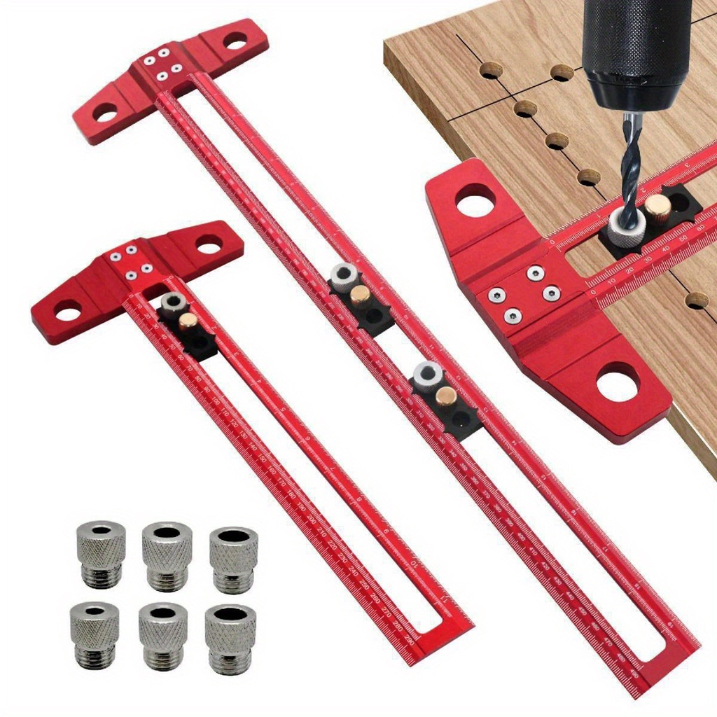 Jual Woodworking 2 in 1 Drilling Positioning Ruler Highprecision Scribe ...