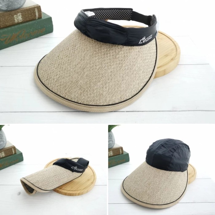 Jual Topi Rajut Topi Pantai Topi Fashion Bagian Atas Bisa Buka Tutup ...