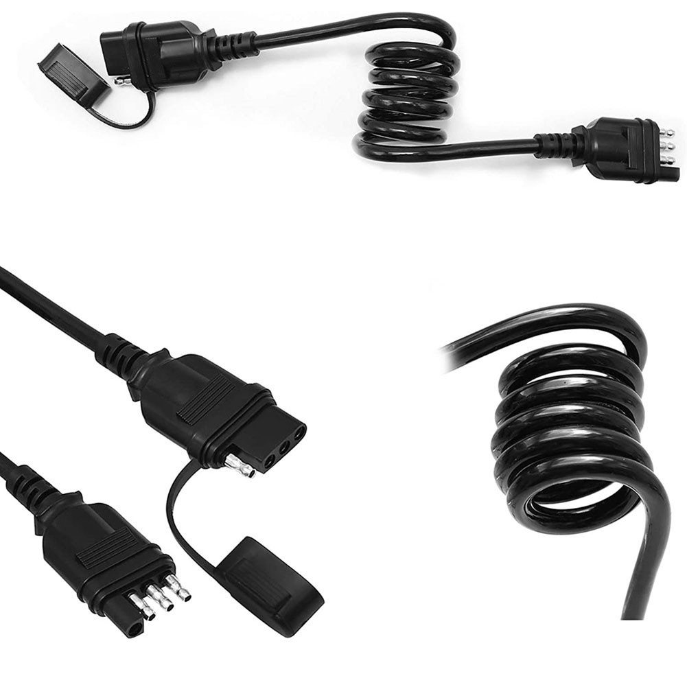 Jual 4 Way Flat Trailer Light Wiring Extension Stretchable Coiled Cable ...