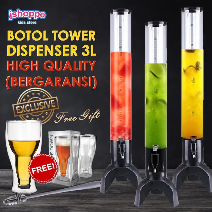 Jual Beer Tower 3 Liter / Tower Drink / Botol Tower / Minuman Kekinian ...
