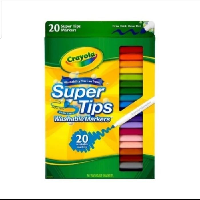 Jual Crayola Washable Supertips Marker 20 Color #Gratisongkir | Shopee ...