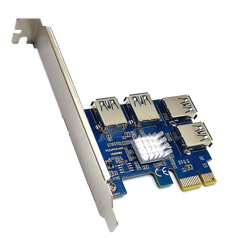 Jual BEST SELLER Add on Cards PCIE 1 to 4 USB 3.0 PCI Express Riser ...