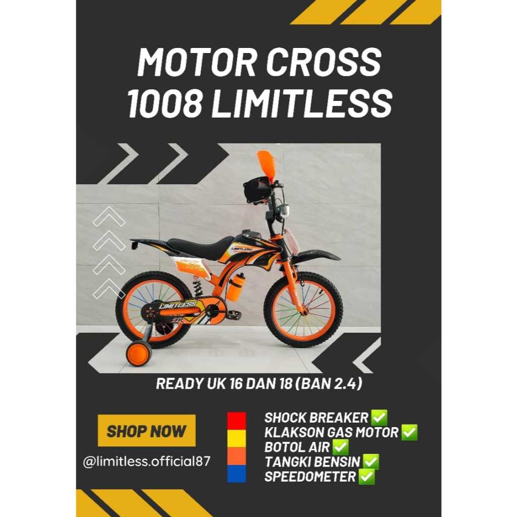 Jual Sepeda Anak Trail 16 18 Motor cross 1008 Limetless | Shopee Indonesia